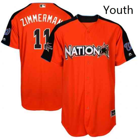 Youth Majestic Washington Nationals 11 Ryan Zimmerman Replica Orange National League 2017 MLB All Star MLB Jersey
